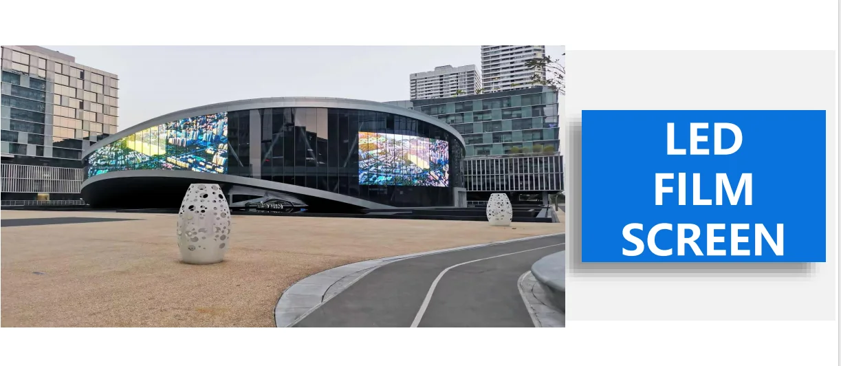 Indoor P6.5 Glass Window Transparent LED Film Display Shopping Mall Bar Glass Led Soft Transparent Flexible Video Screen