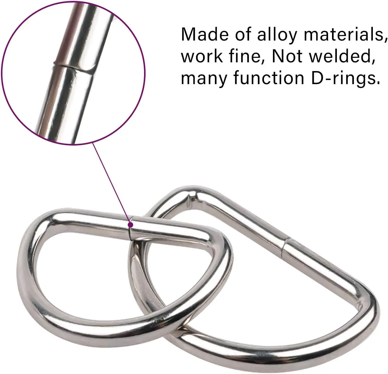10pcs/pack D Ring Metal Ring Metal Clasp Belt Buckle Leather hardware bra hook Package accessories Webbing 10mm-38mm