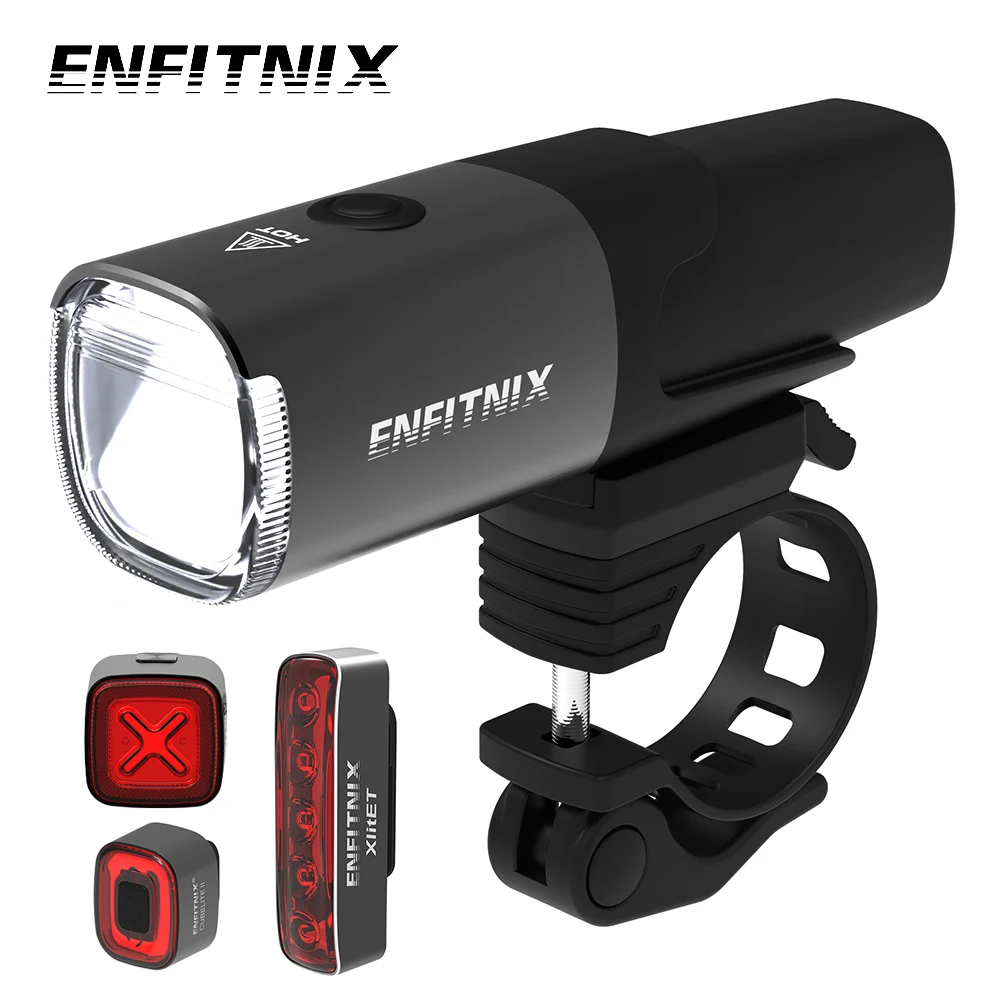 Enfitnix Navi800 lampka rowerowa USB zestaw LED do ładowania kolarstwa górskiego z przodu ostrzegawcza lampa bezpieczeństwa 800 lumenów