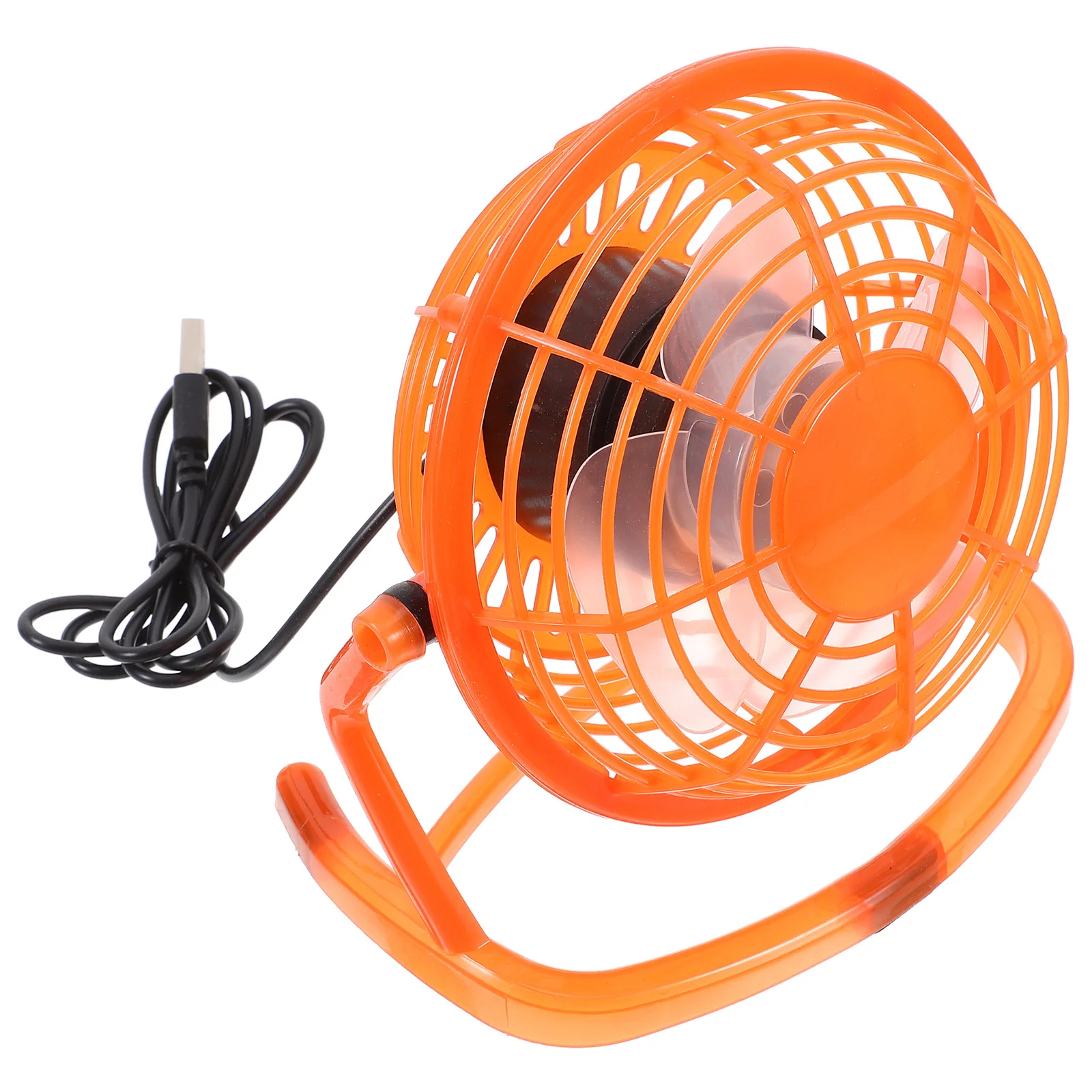 

Mini USB Fan Orange Durable Hard Plastic USB Powered 360 Degree Adjustable Ultra Quiet Low Power Consumption Fan