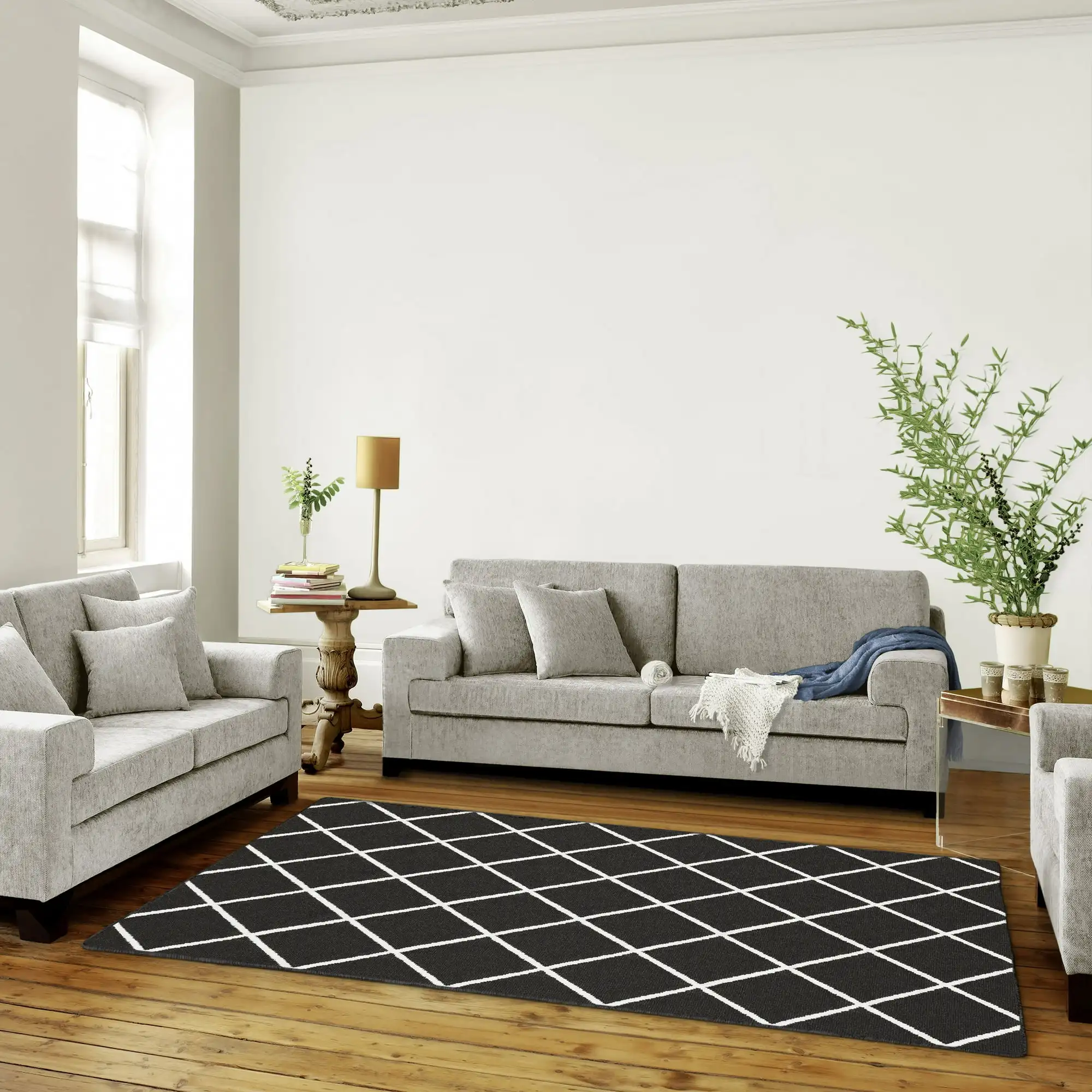 

Diamond Indoor Area Rug, Black