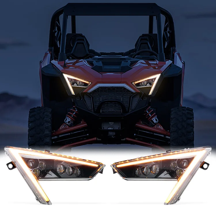 ATV accessories Turbo R Headlight with white DRL and amber turn signal For 2020 2021 Polaris RZR Pro XP LED