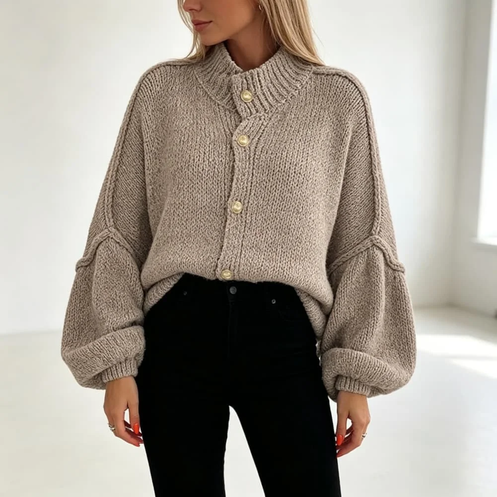 Women\'s Solid Color Loose for Fit Polyester Knit Sweater Half High Neck Casual for Summer Beach Holiday and Outdoor Lifestyle