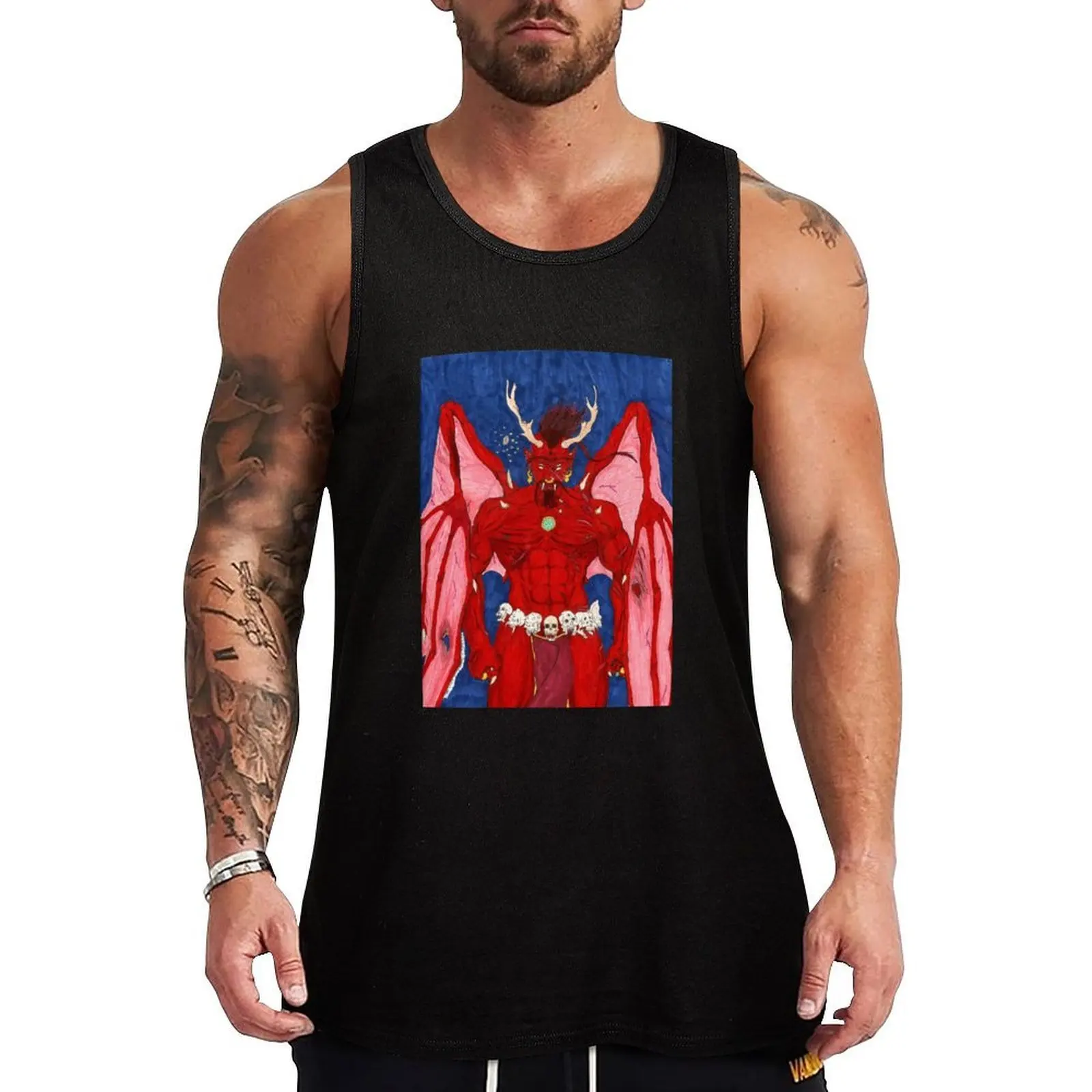 King Of Sin Tank Top Plain Color Sleeveless Shirt Casual Basic Tank Top