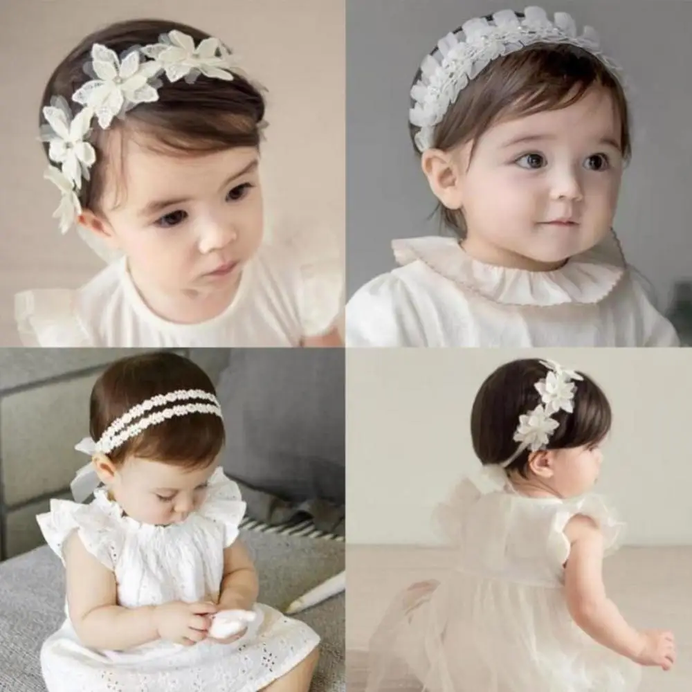 Girl Princess Baby Headbands Lace Flower Headwear Hair Accessories For Wedding Birthday Party Festival Photo Props