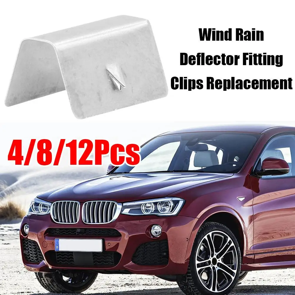 

4/8/12pcs Car Wind Rain Deflector Fitting Clips Steel Car Rain Eyebrow Clip Replacement Auto Accessories For Heko G3 C2S2