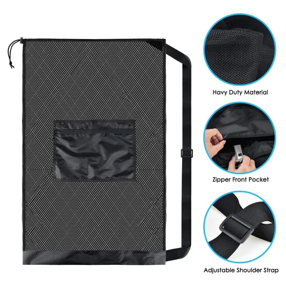 قطعة واحدة من حقيبة الكرة الشبكية ذات السعة الكبيرة - حزام كتف قابل للتعديل لكرة السلة وكرة القدم والكرة الطائرة وكرة القدم والكرات الرياضية الأخرى #3