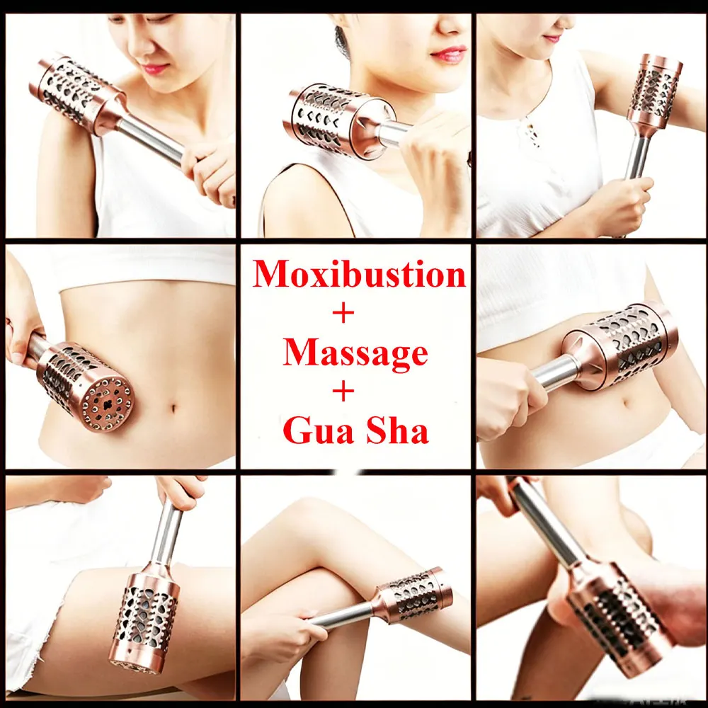 Copper Bar Moxibustion Tool  Warm Rolling Handhold Moxa Roll Burner Warm Body Acupuncture Meridian Health Care