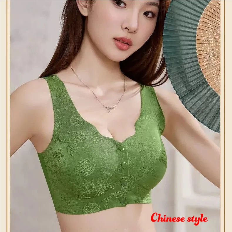 Comfortable Daisy Bras for Older Women Breathable Convenient Front Close Button Cotton Bras No Underwire Plus Size