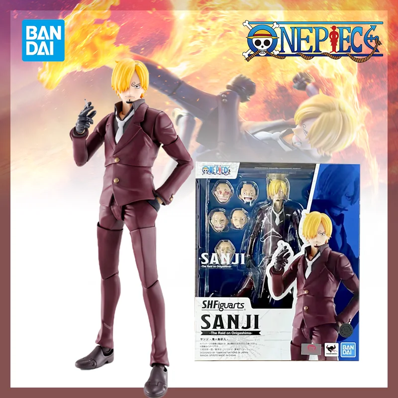 

In Stock Original Bandai S H Figuarts One Piece Sanji LUFFY The Raid on Onigashima Anime Action Figure Figuras Figurine Gift Toy