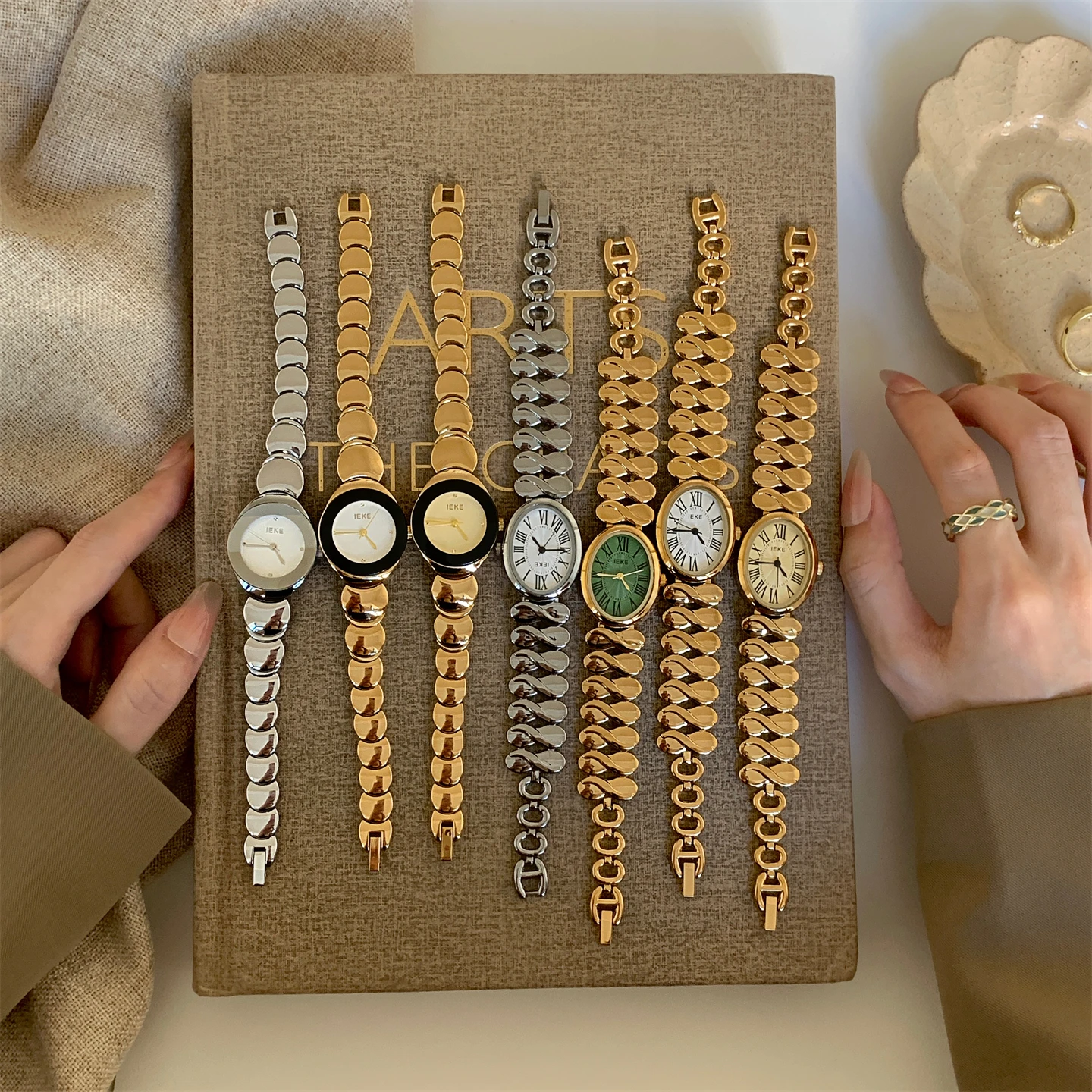 ساعة نسائية أنيقة البيضاوي الموسيقية ملاحظة سوار ساعة بسيطة ولكنها متطورة الراقية ساعة نسائية هدية مثالية للسيدات #5