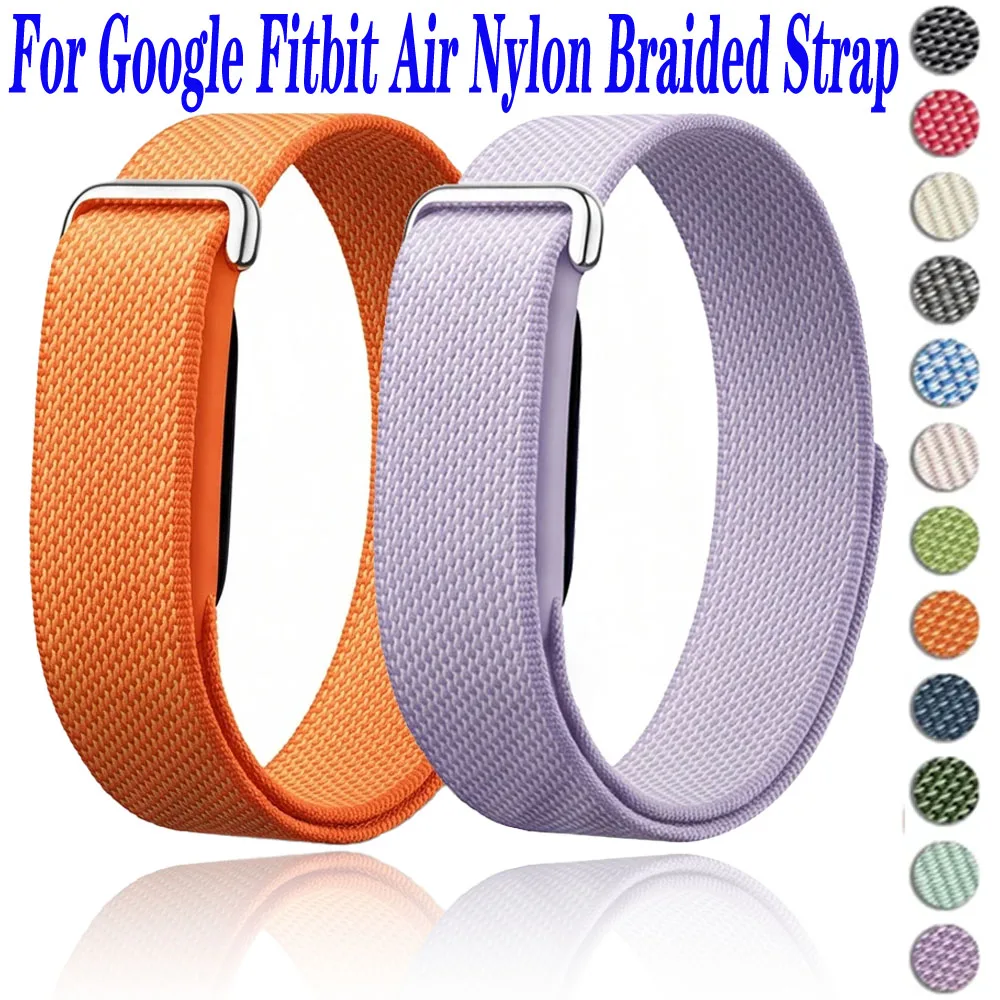 2 Pcs Nylon Braided Loop Strap for Google Fitbit Air Sport Combined Assembly Breathable Bracelet Replaceable for Fitbit Air Band