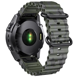 Garmin Fenix-シリコンウォッチストラップ,Garmin Fenix 6 pro/7/5用カモフラージュバンド,instinct 2/forerunner 965/アプローチs62