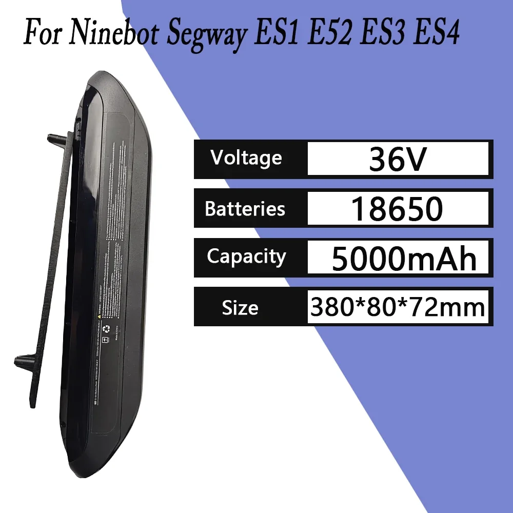 For Ninebot Segway 36V 5.0AH External Battery ES1 ES2 ES4 E22 E22D E22E Smart Electric Scooter 36V 5000mAh Scooter Accessories