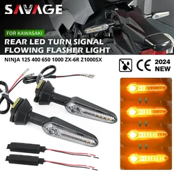 Led sinal de volta fluindo luz para kawasaki ninja 125 400 650 1000 zx6r z1000sx motocicleta traseira piscando lâmpada pisca direcional