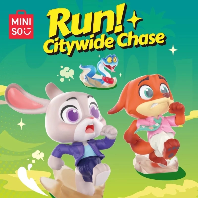 MINISO Disney Zootopia Run! City Chase Serie Blind Box Niedliche Judy Hopps Modell Animation Ornamente Kinderspielzeug Geburtstagsgeschenk