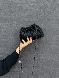Folded Chain Handbag Women's Fashionable New 2026 PU Leather Soft Surface Magnetic Buckle Closure Color Leisure Bu...