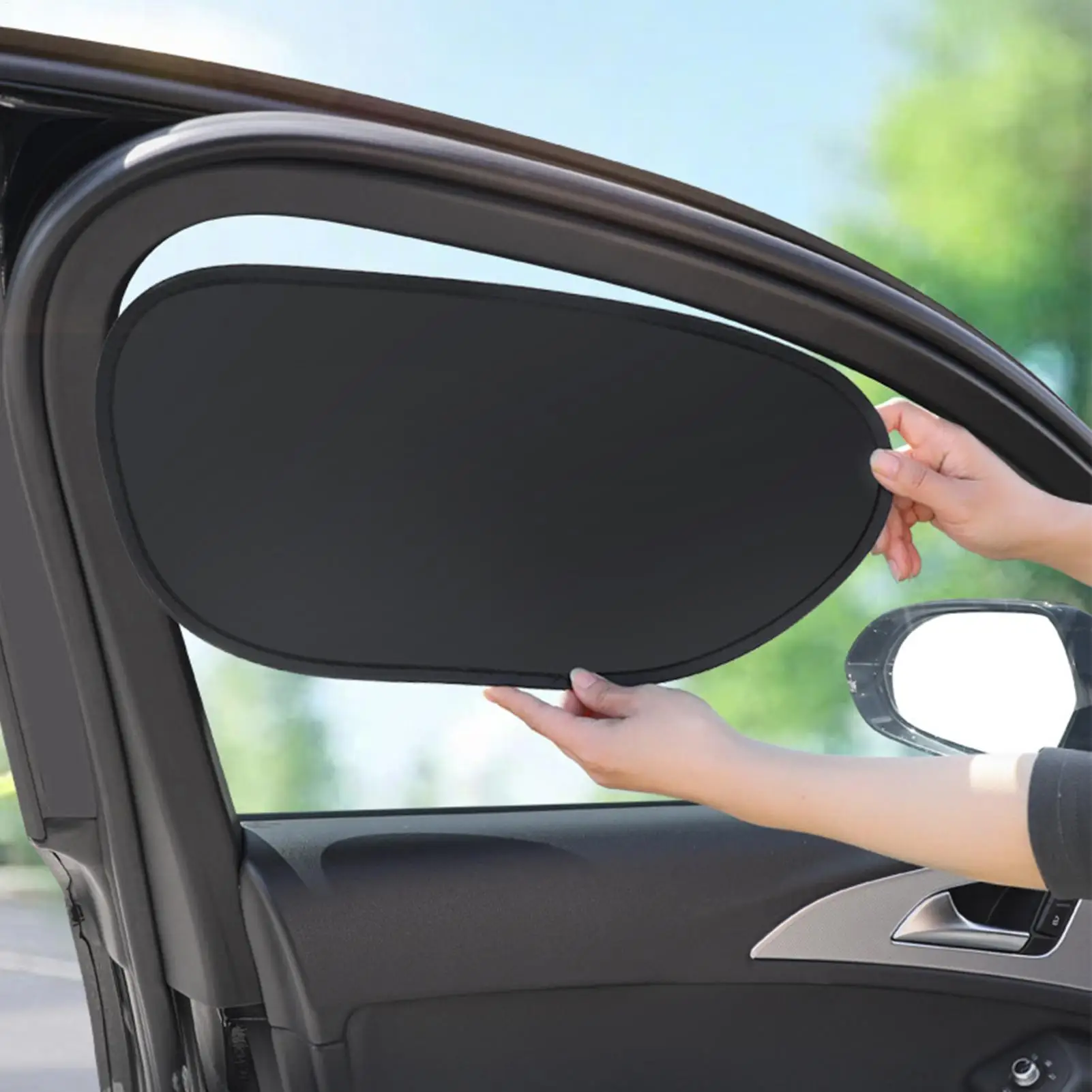 Electrostatic Car Sun Shade 2pcs UV Blocking Side Window Cover Static Cling Privacy Shield For SUV Sedan Road Trip Driving