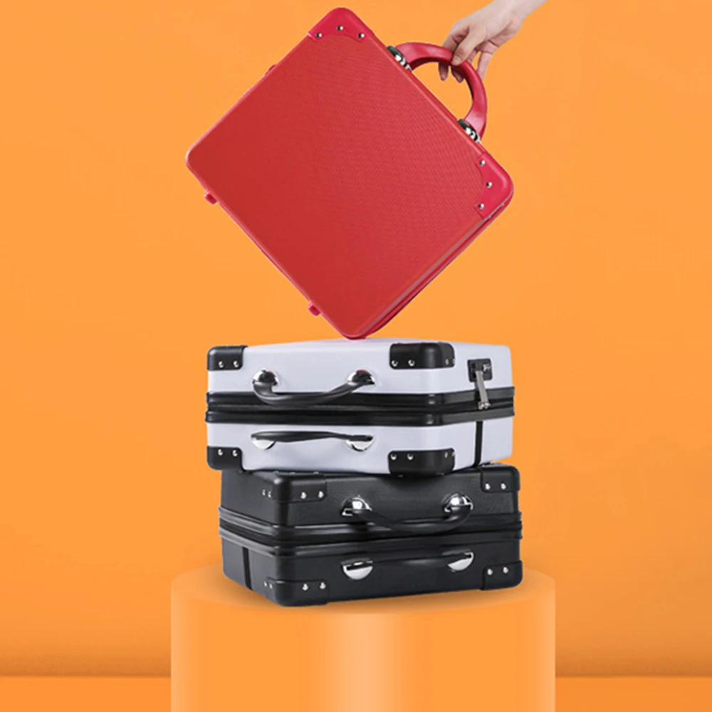 

Модный легкий женский косметический чемодан 16 дюймов с кодовым замком, сумка для макияжа, маленький дорожный мини-рюкзак для путешествий