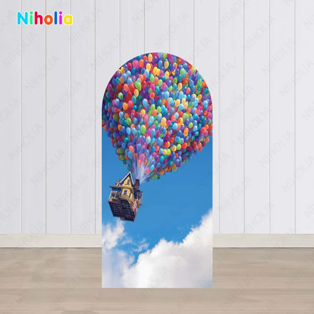 Up Pixar Arch Backdrop Polyester Cover Birthday Party Balloon Photograph Background Wedding Decoration Baby Shower Photo Booth