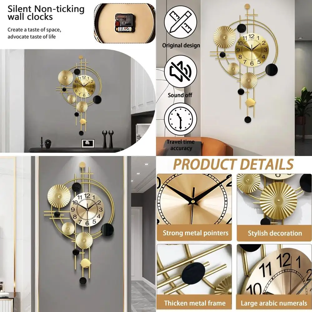 

Большие настенные часы для гостиной, бесшумные, без тикания, на батарейках, увеличенные круглые современные настенные часы для спальни, фермерского дома, офиса
