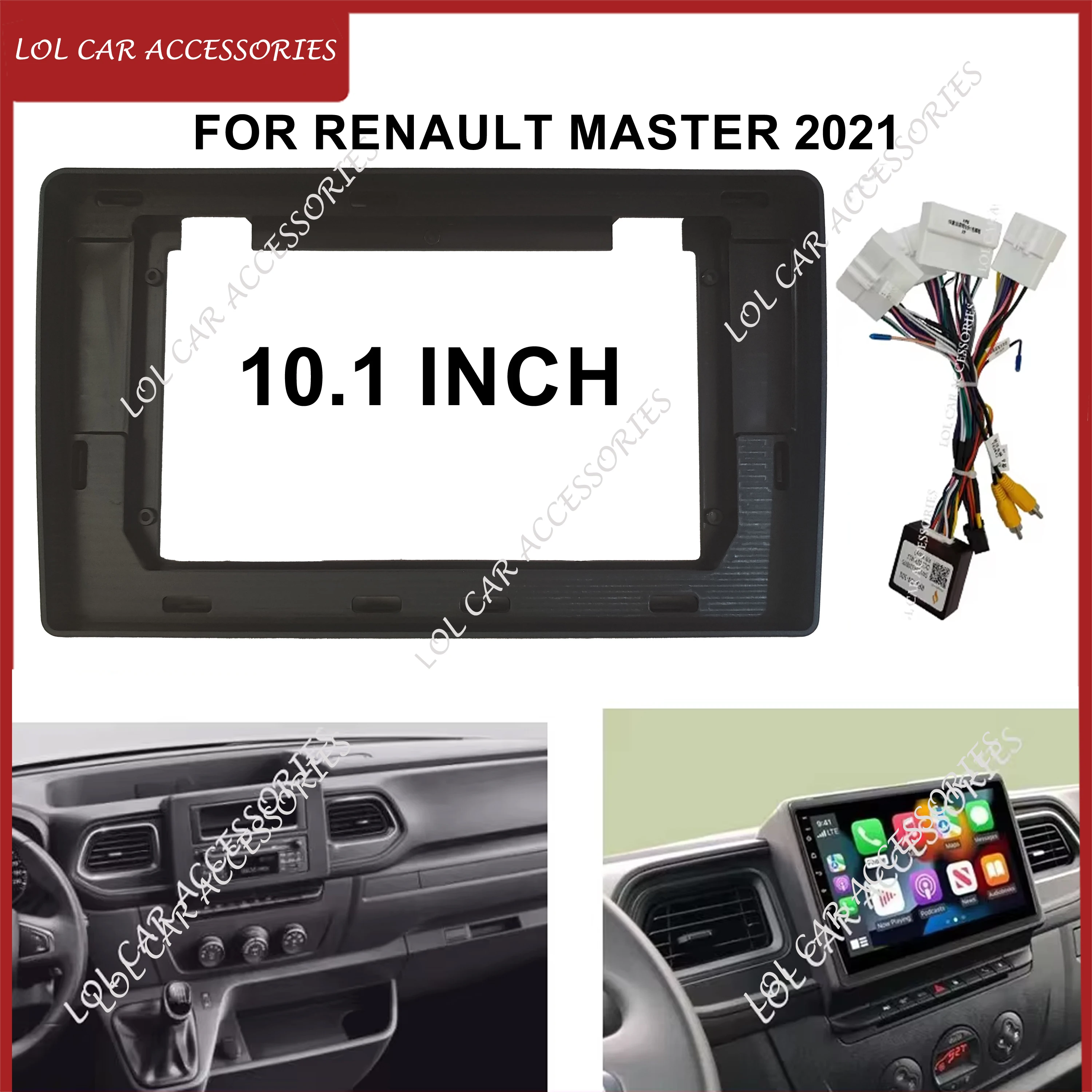10.1 Inch For Renault Master 2021 Car Radio GPS MP5 Stereo Android Player Head Unit 2 Din Panel Fascia Dash Cover Frame