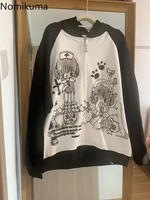 Cotton Hoodies Coat Women Clothes Japanese Y2k Tops 2025 Ropa Mujer Hooded Zipper Sweatshirts Chic Anime Cute Oversized Hoodie
