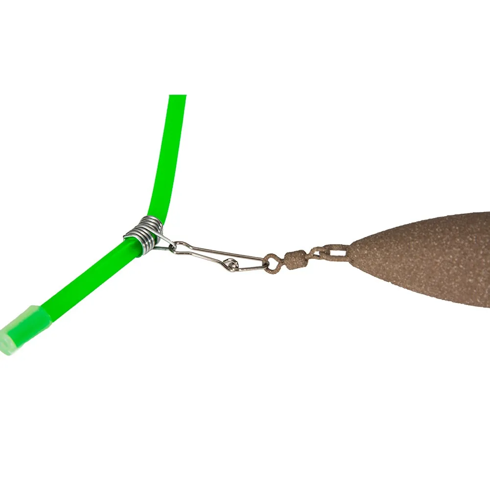 20 Pcs Sea Fishing Anti Tangle Feeder Boom Luminous Green ABS Anti Tangle Booms With Snaps Tube Balance Connector