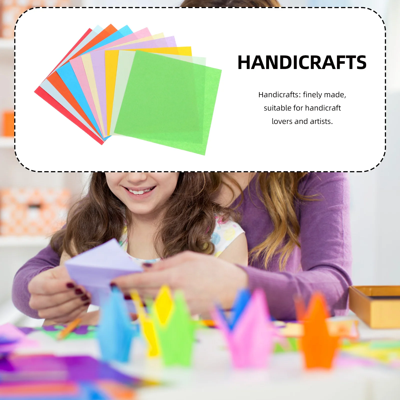 Papier de Construction multicolore carré coloré, 500 feuilles, pour l'artisanat Origami, projets de bricolage créatifs, activité de liaison familiale