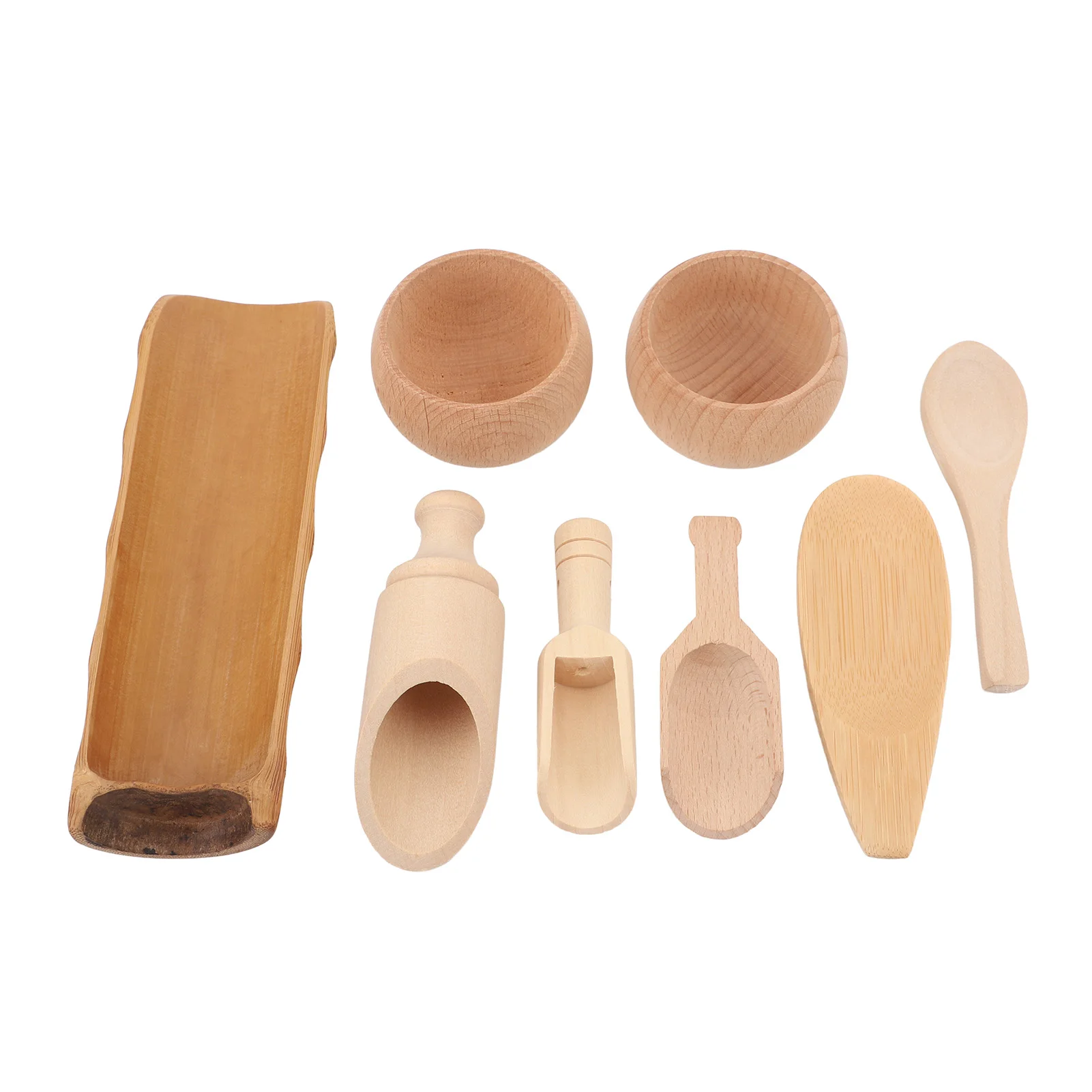 Sensory Bin Tools Toy Pre Teaching Safe Educational Wooden Bowls Scoop Toys for Transfer Work Fine Motor Learning