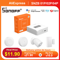 SONOFF SNZB-01P SNZB-02P SNZB-03P SNZB-04P Zigbee Door Window Sensor Temperature Humidity Human Presence Sensor Bridge Gateway
