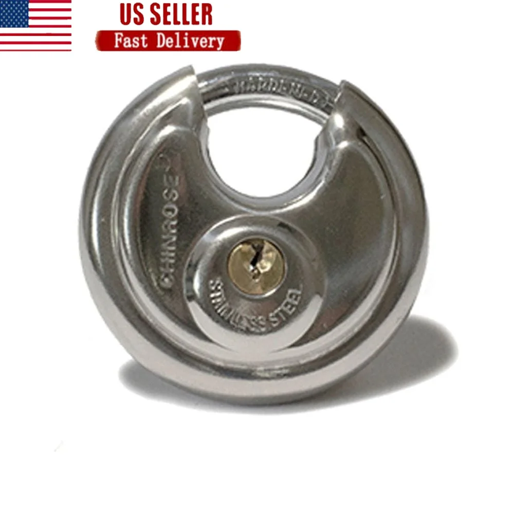

Heavy Duty Stainless Steel Disk Lock Bolt Proof Design High Tensile Strength Hardened Steel Shackle Security Lock Storage Units