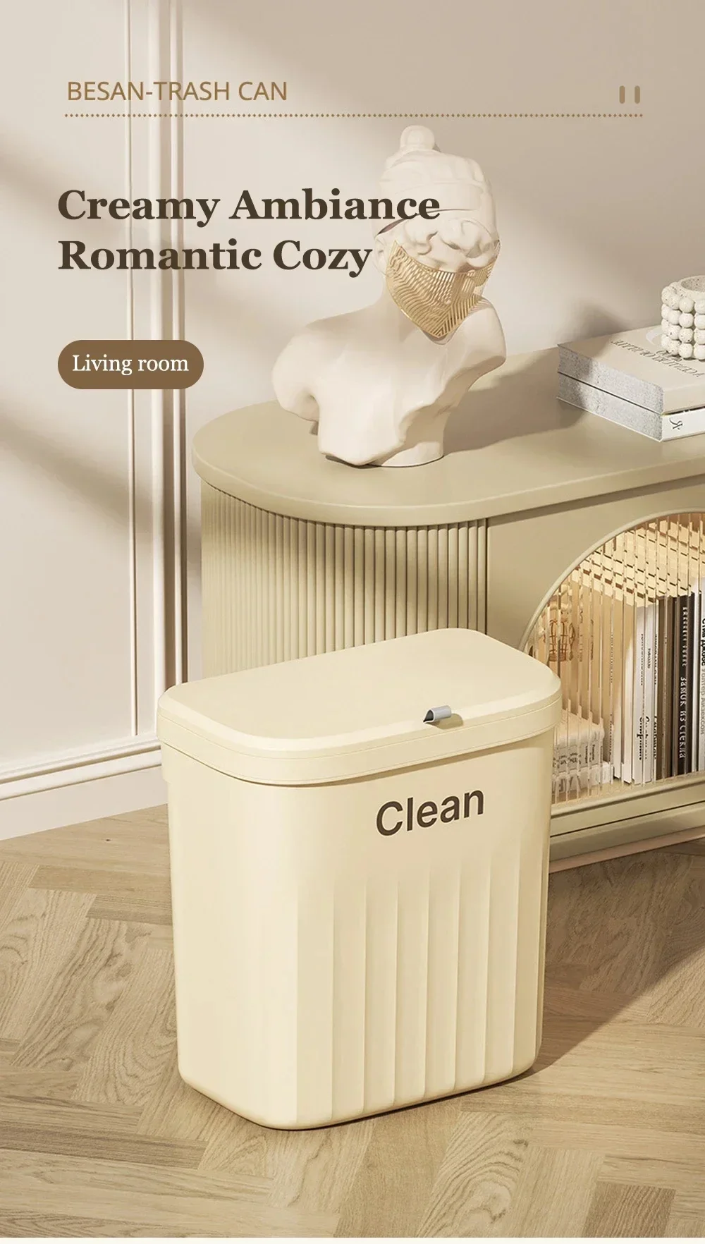 12L Küchen-Mülleimer, Wandmontage, hängender Mülleimer mit Deckel, Mülleimer für Schrank unter der Spüle, Abfallmüll, Kompostbehälter, Müll – Detail 9