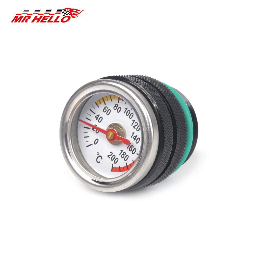 Medidor de temperatura del tanque de la tapa de aceite del indicador de temperatura del motor de la motocicleta M30x1.5 para Kawasaki 650 KLR 1987-1998