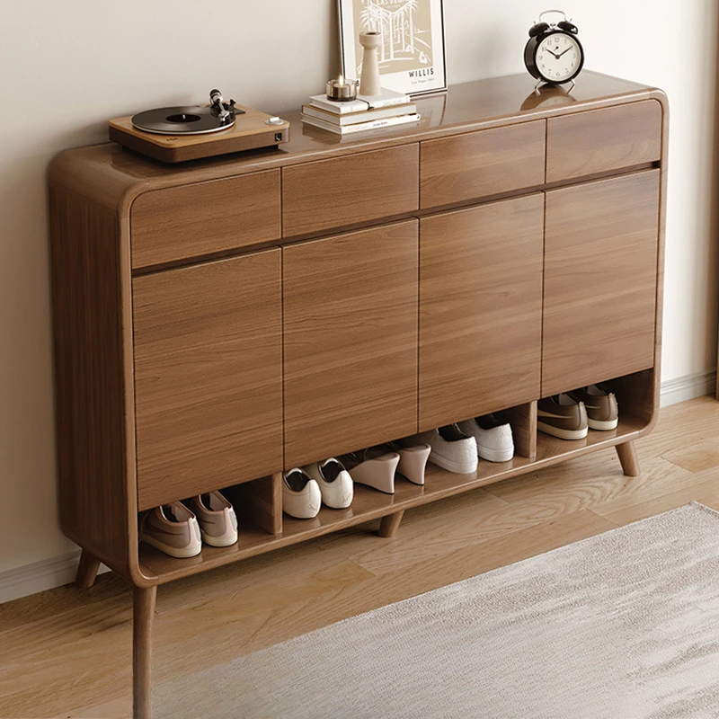 Design Wooden Modern Antique  Apartment Shoe Rack with Multi-Functional Storage Durable & Stackable