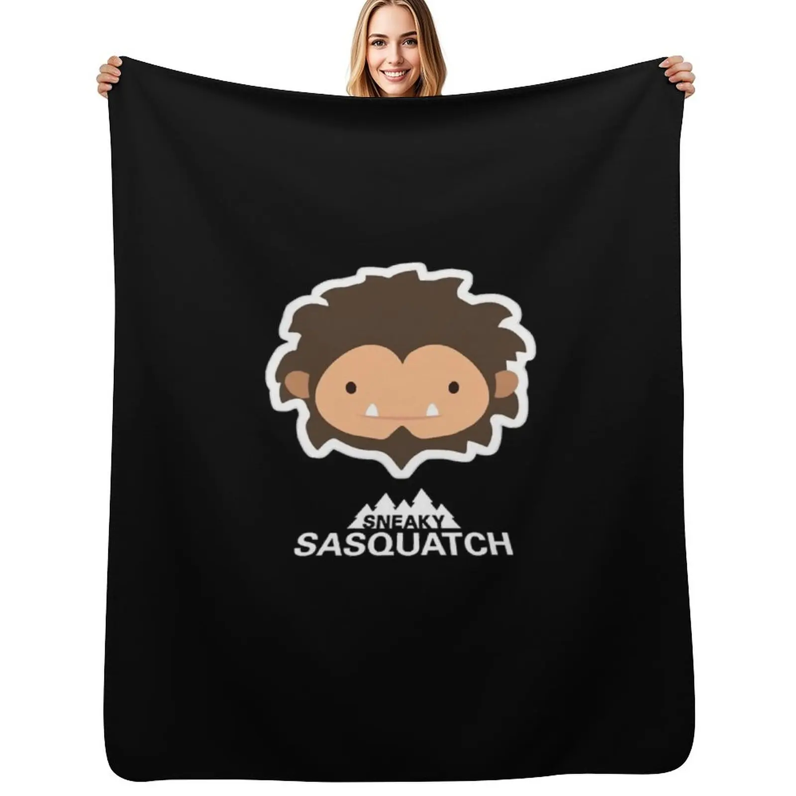 

Sneaky Sasquatch Head Throw Blanket All Season Lightweight Soft Blanket for Bed
