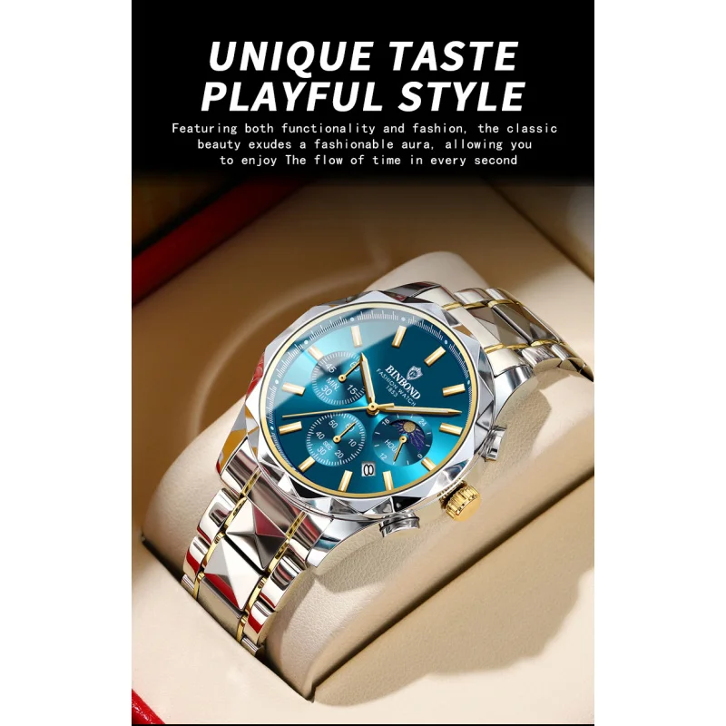 2025 BINBONG Luxury Quartz Watch Women Elegant Stainless Watch Waterproof Ladies Fashion Dress Wristwatch Girlfriend Lovers Gift