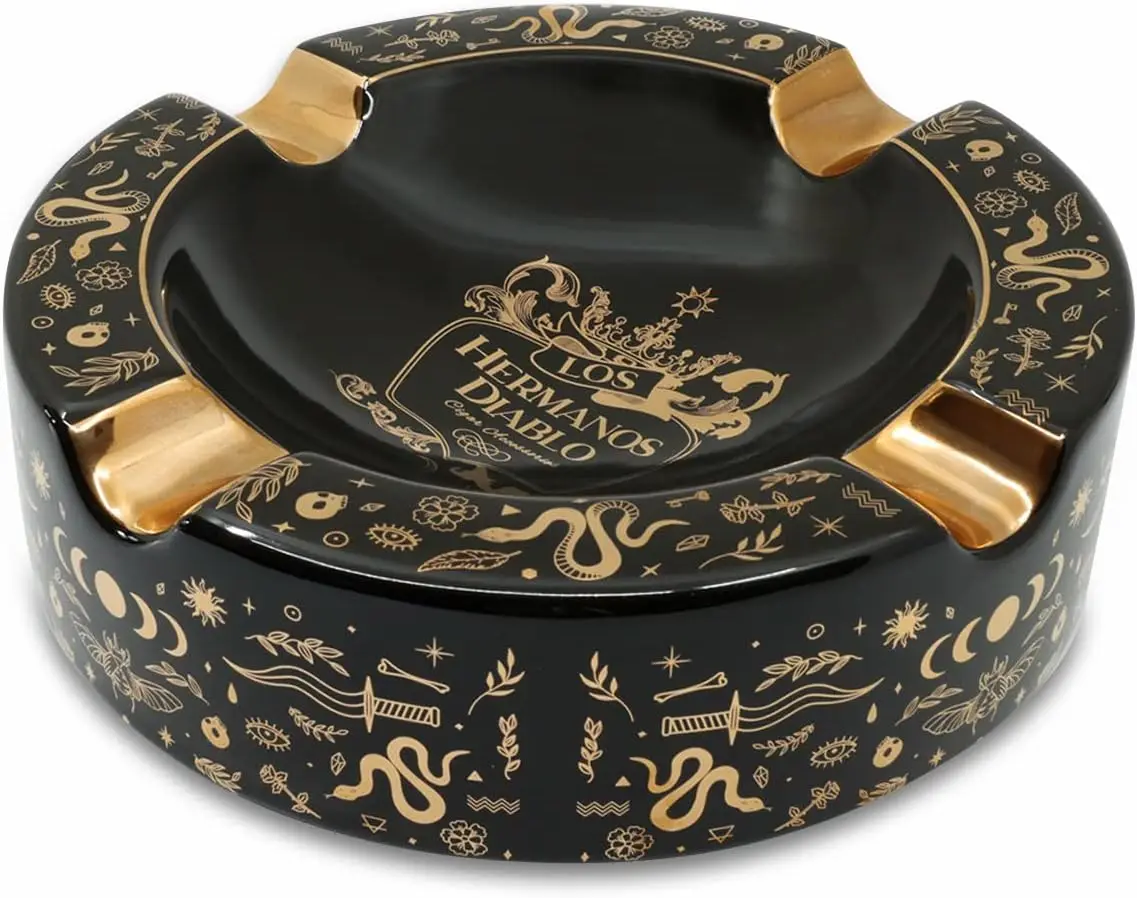 

Luxury Ceramic Cigar Ashtray with 4 Slots for Indoor and Outdoor Smoking, Large Premium Design