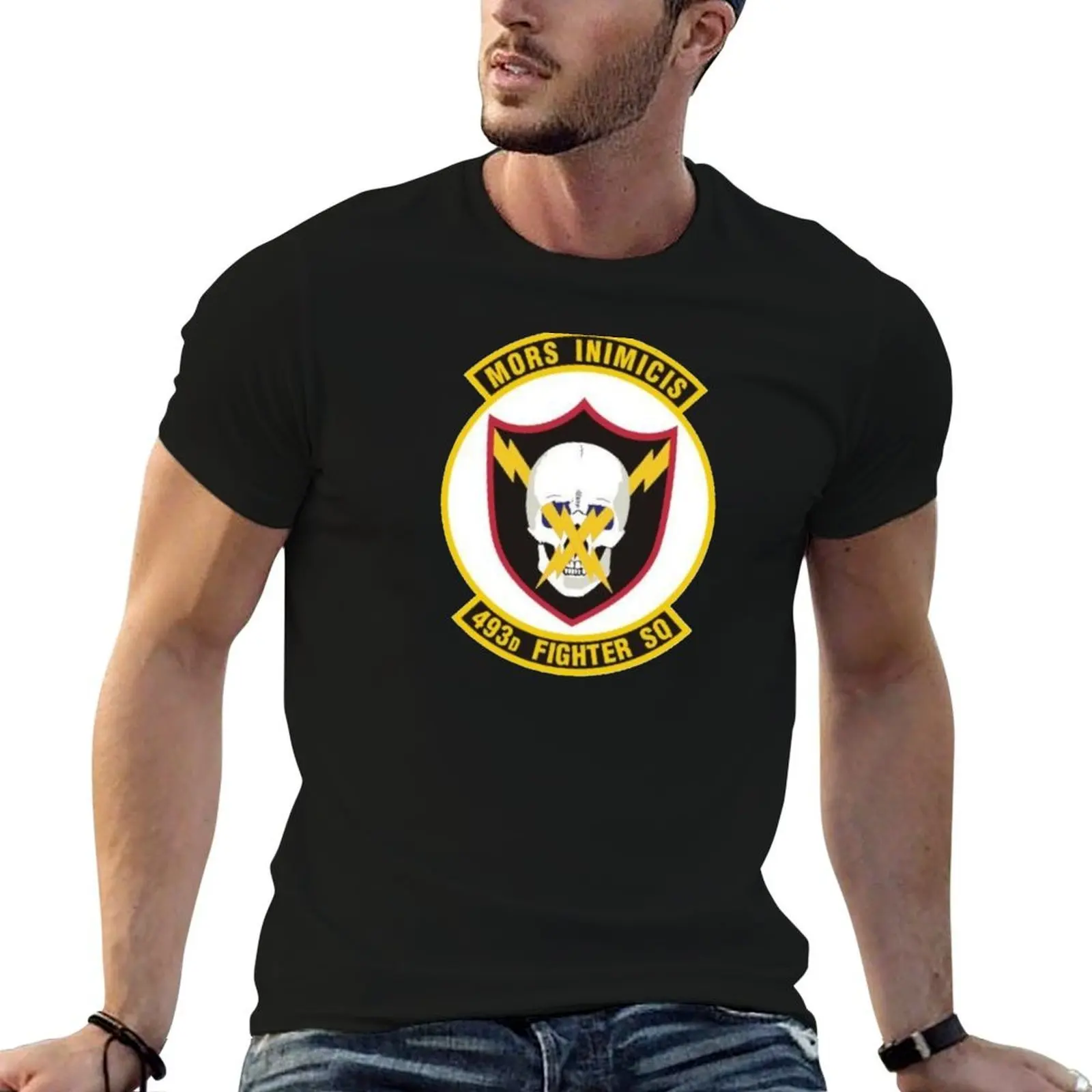 

493RD FIGHTER SQUADRON T-Shirt printed t shirts for man cotton t shirts man 100% T-Shirt