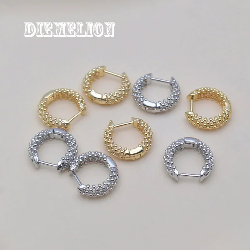 New Simple Gold Plating 16MM Hollow Out Round Hoop Earrings for Women Wedding Party Delicate Birthday Gift Statement Jewelry