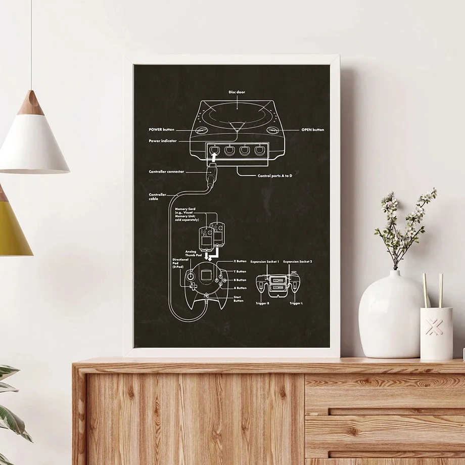 Vintage Toy Patent Blueprint Slinky,Jenga,Yo-yo,Rubiks Cube Poster Canvas Painting Invention Wall Pictures Kids Room Decor Gift