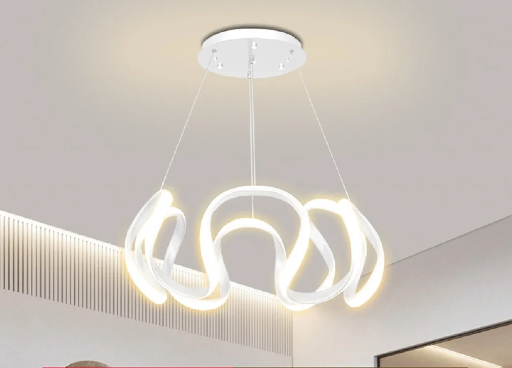 Modern Pendant Light Nordic Twisted Led Chandelier Ceiling Lamp Living Dining Room Chandelier Corridor Personalized INS Fixture