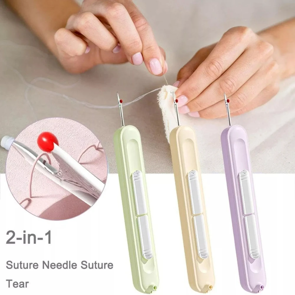 Needle Threader Home Use Multi-function Needle Threader for The Elderly Hand Sewing Tools Needle Threader 2 in1 Needle Threader