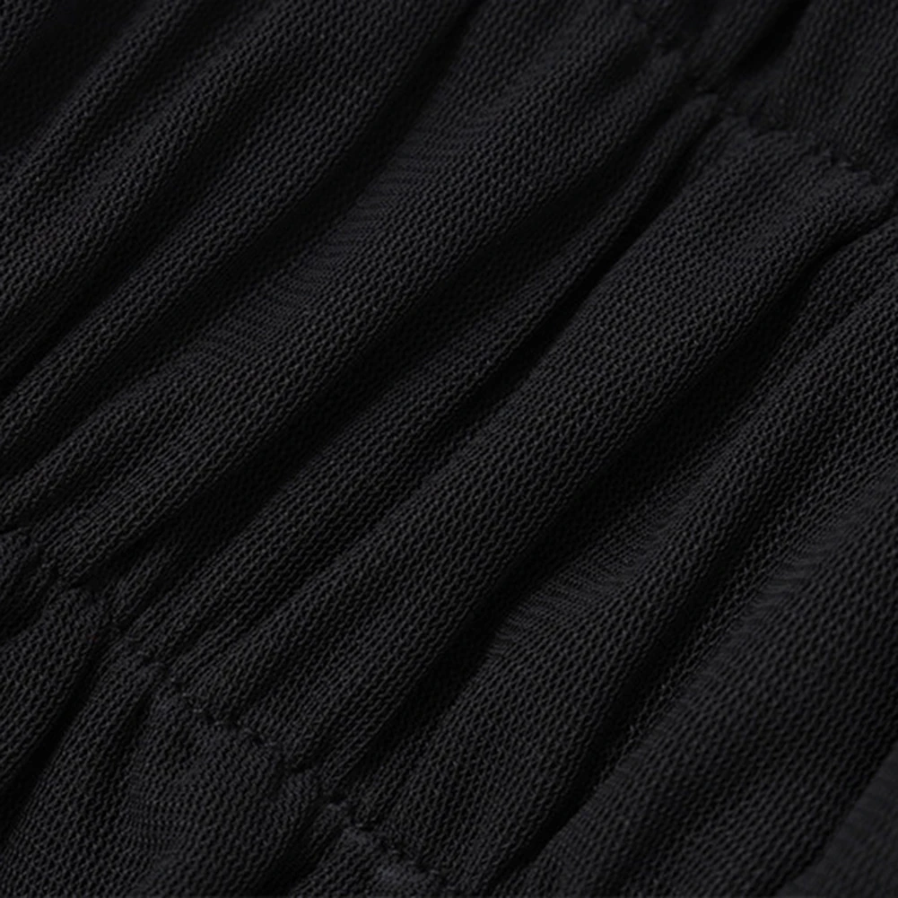 

Black Backless Top Mesh See Through Shirt Casual Outing Daily Home Club Outfit Slight Stretch Suitable For Autumn