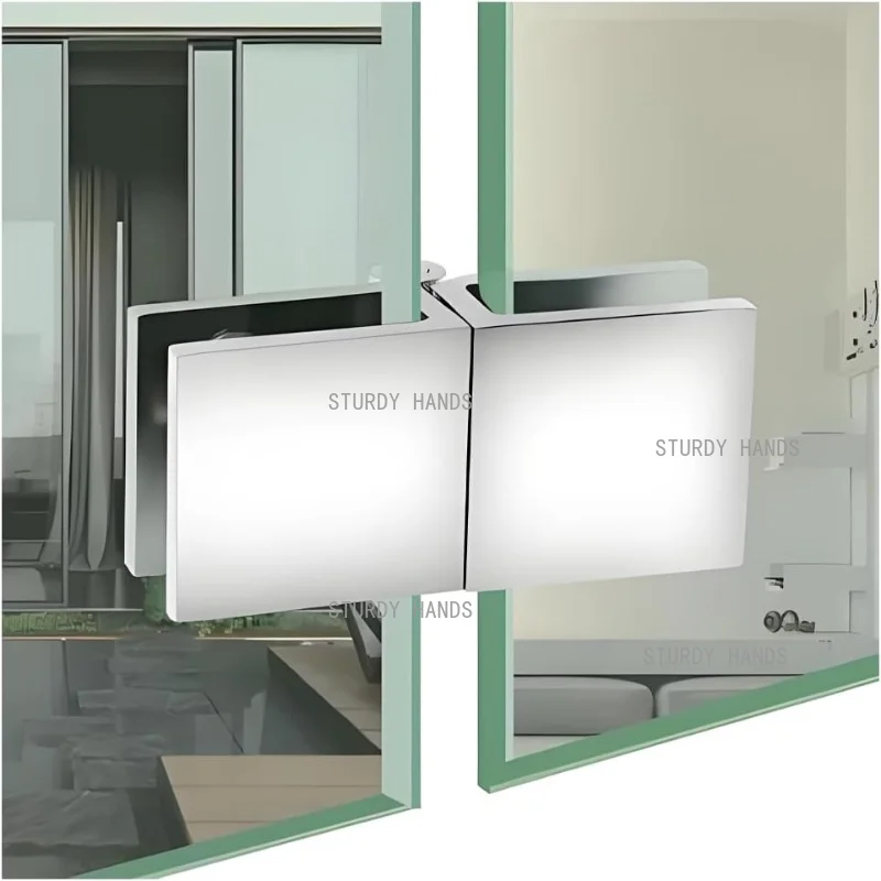 2PCS Zinc Alloy 180 Degree Glass Door Hinge Clamp Type Cabinet Hinge for 5-8mm Glass Showcase Wine Cabinet Door Hardware