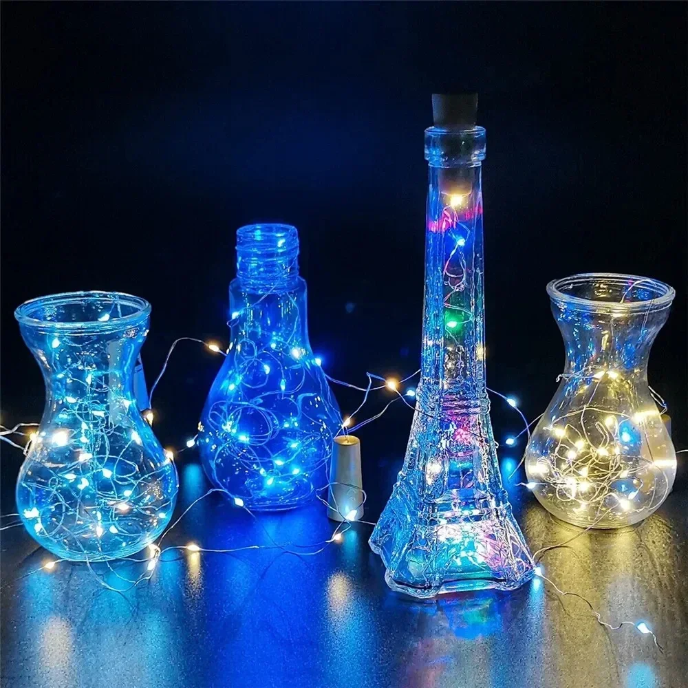 1pcs 1 Meter 10 Led  Led Bottle Fairy String Lights Cork Christmas Wedding Party