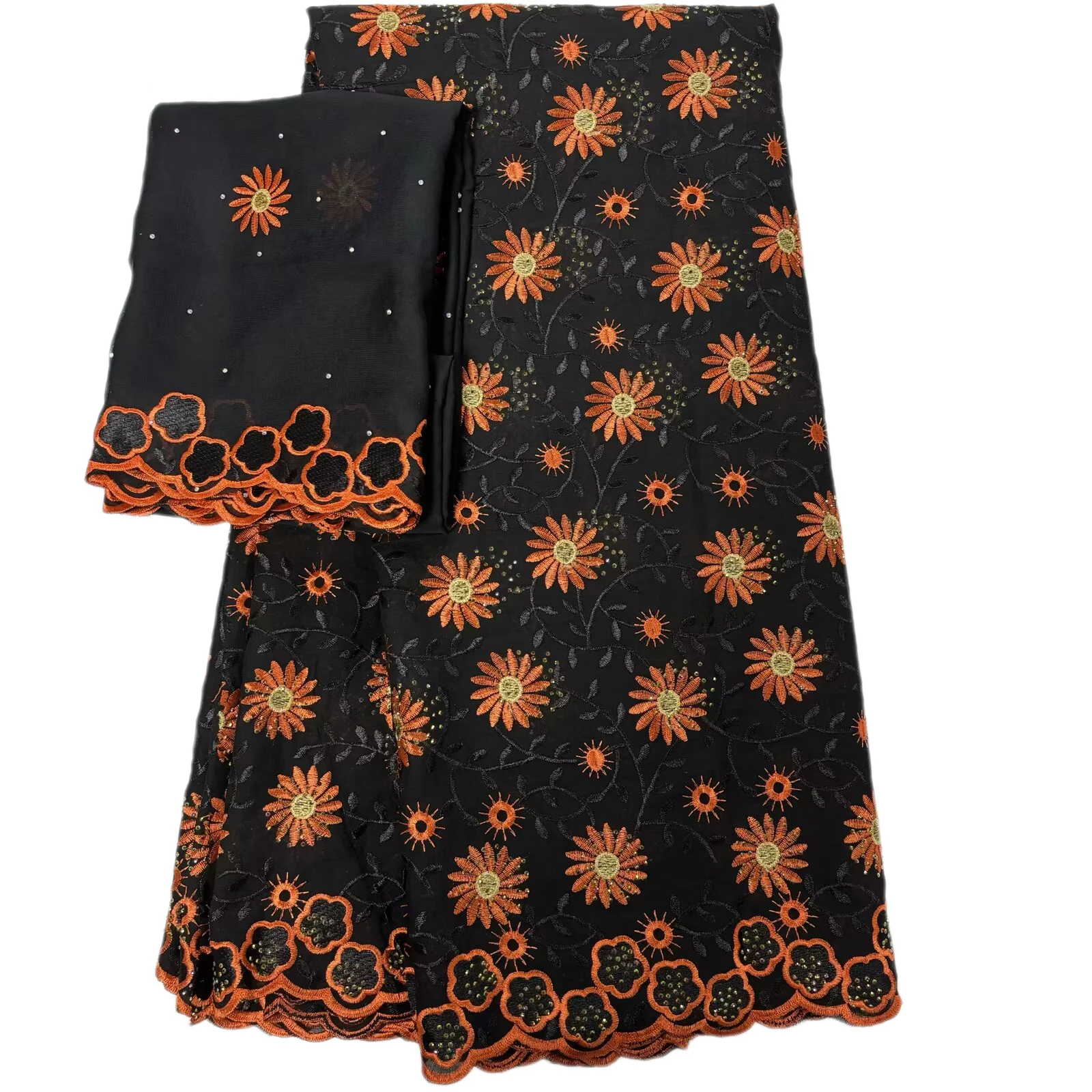 

5 + 2 ярда африканская хлопковая кружевная ткань швейцарская вуаль кружевная ткань 2025 Высокое качество вышитый хлопок нигерийское элегантное платье для женщин