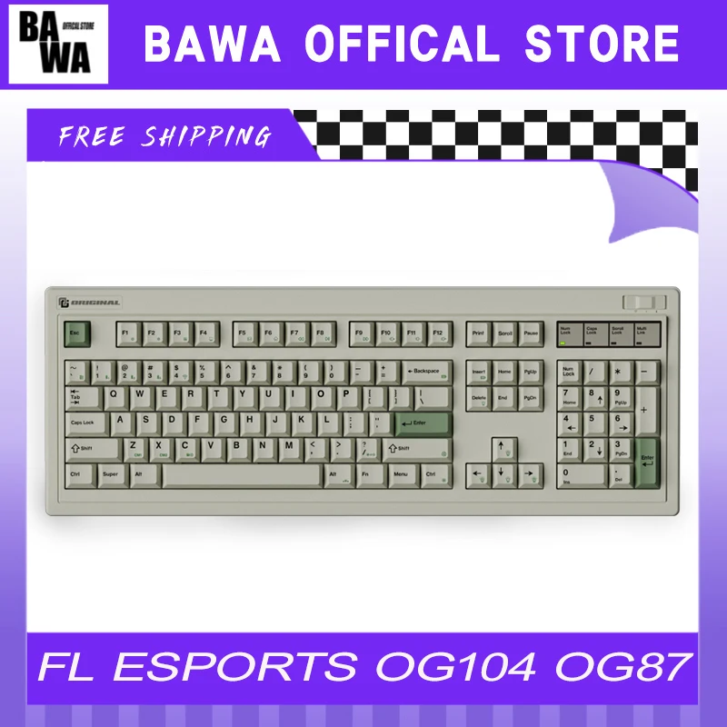 Fl Esports Og104 Og87 Mechanical Keyboard In Stock Hot-Swap 3mode 2.4g/Bluetooth Wireless Keyboard  Pbt Pc Gaming Accessory Gift