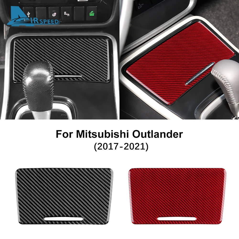 

For Mitsubishi Outlander 2017 2018 2019 2020 2021 Real Soft Carbon Fiber Sticker LHD RHD Central Control Storage Box Panel Trim