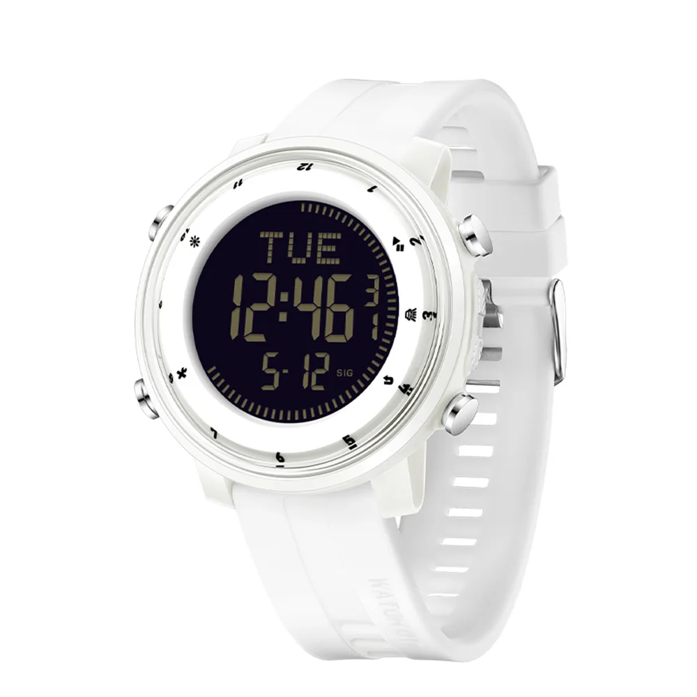 SANDA  SD6378 Electronic Fashion Simple Flashlight Single Display Casual Sports Multi-Functional Wristwatch